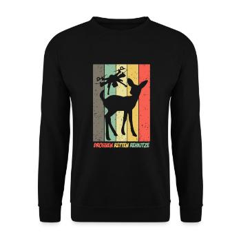 Drohne Drohnen fliegen Rehkitzrettung - Unisex Pullover - Schwarz - Vorne - Alina (178cm) & Michal (187cm)
