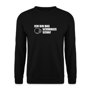 ich bin das schwarze Schaf. Schwarzes Schaf. - Unisex Pullover - Schwarz - Vorne - Alina (178cm) & Michal (187cm)