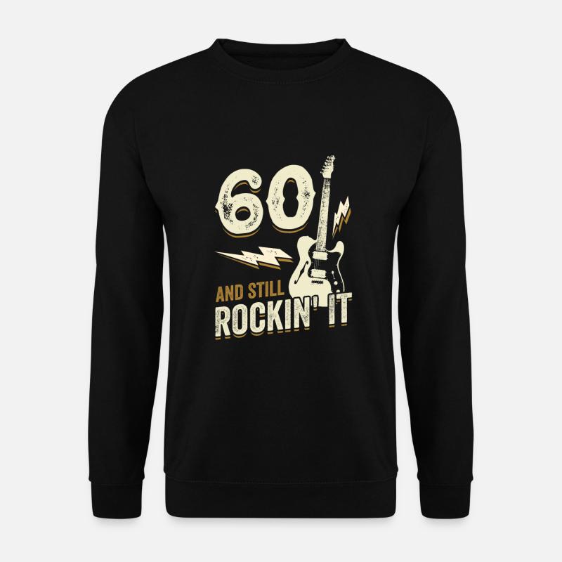 60. Geburtstag Gitarre Gitarrist Geschenk - Unisex Pullover - Schwarz