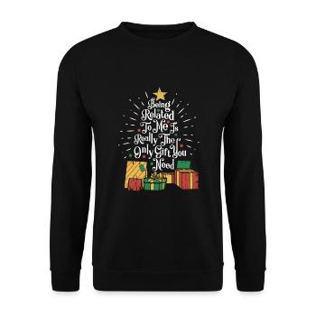 Weihnachten Familie Familienmitglied Geschenk - Unisex Pullover - Schwarz - Vorne - Alina (178cm) & Michal (187cm)