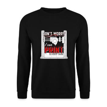 3-D printer printing printing gift - Unisex Sweatshirt - black - Front - Alina (178cm) & Michal (187cm)
