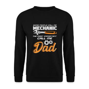 Mechanic Dad Auto Mechanic Father Gift - Unisex Sweatshirt - black - Front - Alina (178cm) & Michal (187cm)