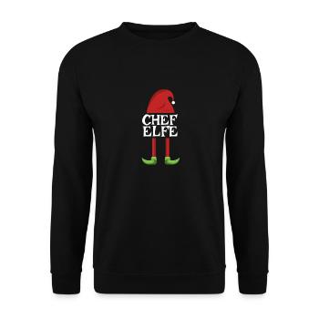 Patron elfe maman maman noël - Sweat-shirt Unisexe - noir - Devant - Alina (178cm) & Michal (187cm)