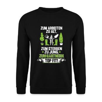 Kleingärtner Garten Rentner Hobbygärtner Geschenk - Unisex Pullover - Schwarz - Vorne - Alina (178cm) & Michal (187cm)