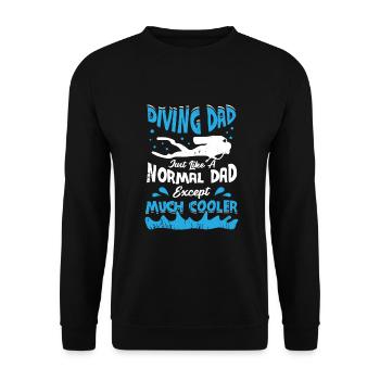 Fun Diving Father Diver Papa Gift - Unisex Sweatshirt - black - Front - Alina (178cm) & Michal (187cm)