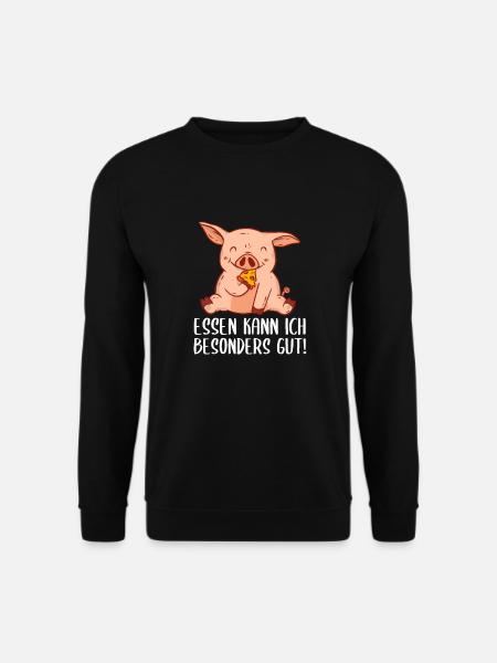 Süßes Schwein Essen kann ich besonders gut - Unisex Pullover - Schwarz