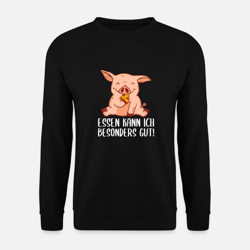 Süßes Schwein Essen kann ich besonders gut - Unisex Pullover - Schwarz