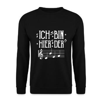 Ich Bin Hier Der Chef Chorleiter Geschenke - Unisex Pullover - Schwarz - Vorne - Alina (178cm) & Michal (187cm)