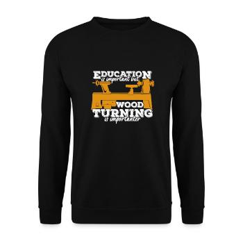 Woodturning lathe woodturner gift - Unisex Sweatshirt - black - Front - Alina (178cm) & Michal (187cm)