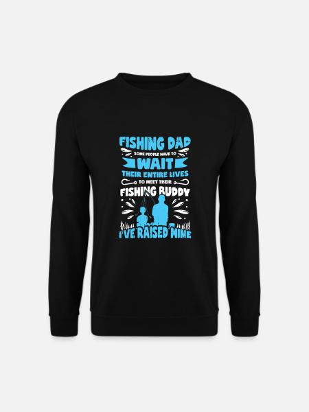 Angler Papa Angeln Vater Sohn Geschenk - Unisex Pullover - Schwarz