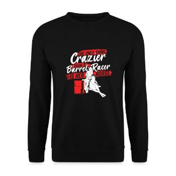Lustiges Barrel Racing Racer Geschenk - Unisex Pullover - Schwarz - Vorne - Alina (178cm) & Michal (187cm)