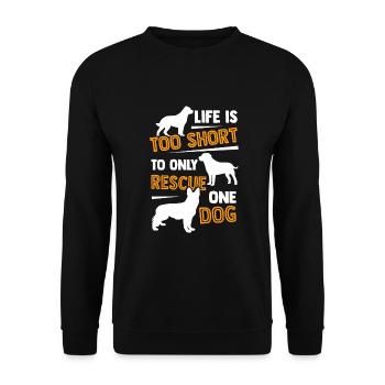Dog Animal Shelter Animal Welfare Protector Gift - Unisex Sweatshirt - black - Front - Alina (178cm) & Michal (187cm)