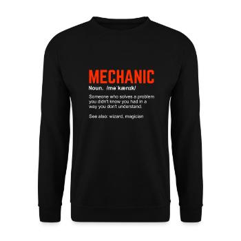 Mechanic Definition Car Mechanic Gift - Unisex Sweatshirt - black - Front - Alina (178cm) & Michal (187cm)