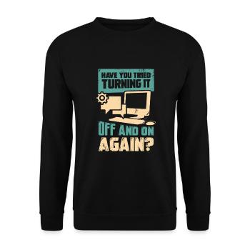 Drôle d’ordinateur de soutien informatique cadeau de soutien - Sweat-shirt Unisexe - noir - Devant - Alina (178cm) & Michal (187cm)