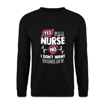 Nurse Profession Nurse Gift - Unisex Sweatshirt - black - Front - Alina (178cm) & Michal (187cm)