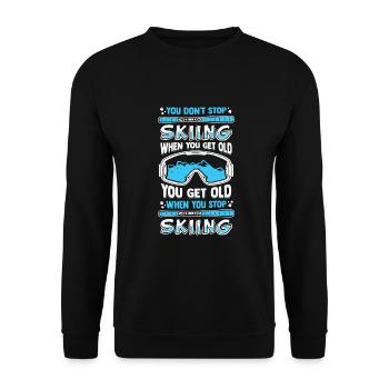 Ski Winter SkiEr Old Man Gift - Unisex Sweatshirt - black - Front - Alina (178cm) & Michal (187cm)