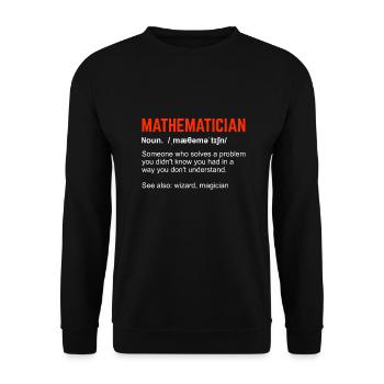 Mathematiker Definition Mathe Mathelehrer Geschenk - Unisex Pullover - Schwarz - Vorne - Alina (178cm) & Michal (187cm)