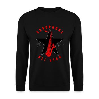 Saxophones ALL STAR - Sweat-shirt Unisexe - noir - Devant - Alina (178cm) & Michal (187cm)