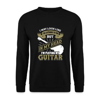 Funny Guitarist Guitar Player Gift - Unisex Sweatshirt - black - Front - Alina (178cm) & Michal (187cm)