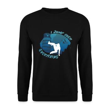 Je sauter Sur Tout Parkour Sports de roue libre - Sweat-shirt Unisexe - noir - Devant - Alina (178cm) & Michal (187cm)