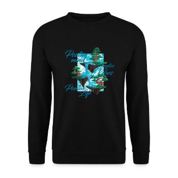 positif Positive Vibes Vie positive Sois - Sweat-shirt Unisexe - noir - Devant - Alina (178cm) & Michal (187cm)