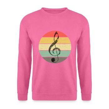 Violinschlüssel - Notenschlüssel Vintage - Unisex Pullover - Pink - Vorne
