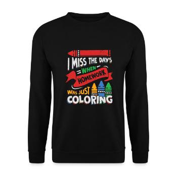 Homework School Student Gift - Unisex Sweatshirt - black - Front - Alina (178cm) & Michal (187cm)