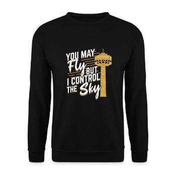 Air traffic controller ATCO air traffic manager gift - Unisex Sweatshirt - black - Front - Alina (178cm) & Michal (187cm)