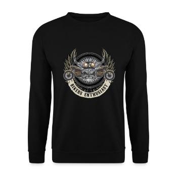 Biker Skull Biker Enthusiast Biker Biker Boyz - Unisex Sweatshirt - black - Front - Alina (178cm) & Michal (187cm)