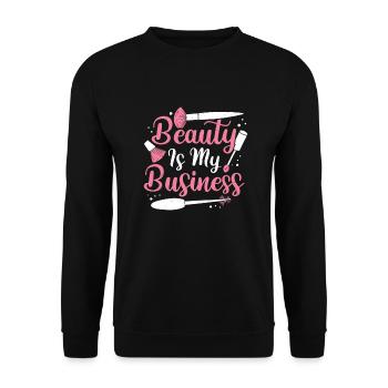 Kosmetikerin Job Beruf Make-up Artist Geschenk - Unisex Pullover - Schwarz - Vorne - Alina (178cm) & Michal (187cm)