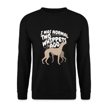 Two Whippets Dog Dog Owner Gift - Unisex Sweatshirt - black - Front - Alina (178cm) & Michal (187cm)