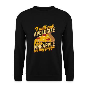 Funny Pizza Pineapple Pizza Pizza Baker Gift - Unisex Sweatshirt - black - Front - Alina (178cm) & Michal (187cm)