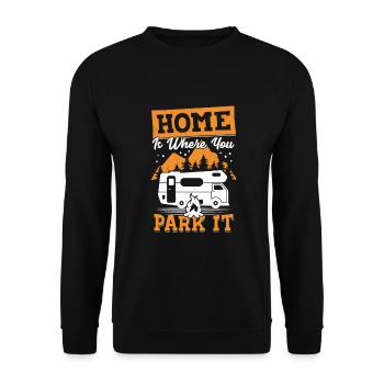 Motorhome Motorhome Camping Camper Gift - Unisex Sweatshirt - black - Front - Alina (178cm) & Michal (187cm)