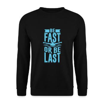 Swimming Swimming Swimming Swimmers Gift - Unisex Sweatshirt - black - Front - Alina (178cm) & Michal (187cm)