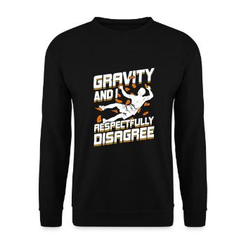 Lustiges Bouldern Sport Boulderer Geschenk - Unisex Pullover - Schwarz - Vorne - Alina (178cm) & Michal (187cm)