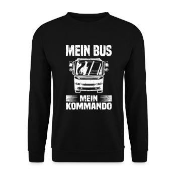 Buschauffeur Mein Kommando Busfahrer Outfit - Unisex Pullover - Schwarz - Vorne - Alina (178cm) & Michal (187cm)