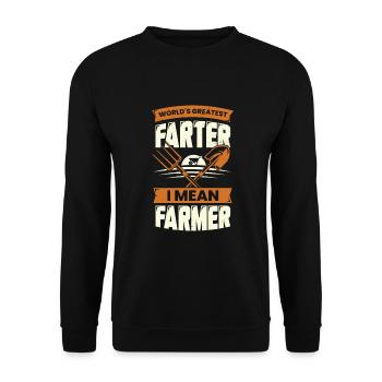 Lustiges Bauer Bauernhof Landwirt Geschenk - Unisex Pullover - Schwarz - Vorne - Alina (178cm) & Michal (187cm)