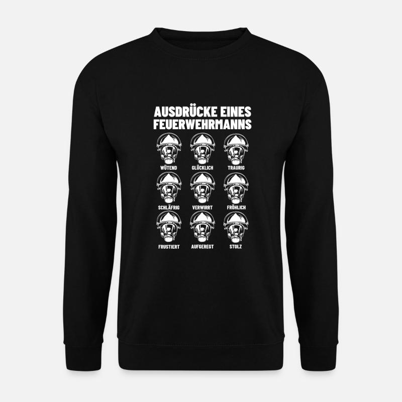 Feuerwehrhelm Ausdrücke Feuerwehr Kleidung - Unisex Pullover - Schwarz