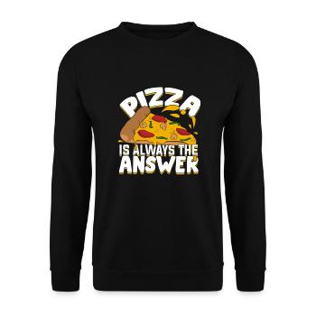 Pizza Food Pizza Baker Gift - Unisex Sweatshirt - black - Front - Alina (178cm) & Michal (187cm)