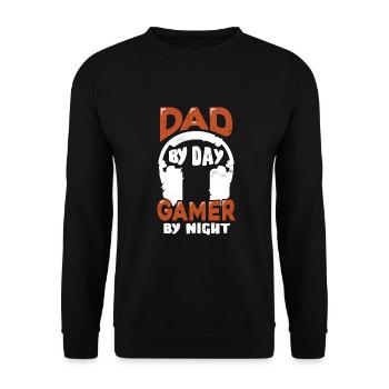 Gaming Dad Gamer Father Computer Gamer Gift - Unisex Sweatshirt - black - Front - Alina (178cm) & Michal (187cm)