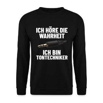 Veranstaltungstechniker Wahrheit Toningenieur - Unisex Pullover - Schwarz - Vorne - Alina (178cm) & Michal (187cm)
