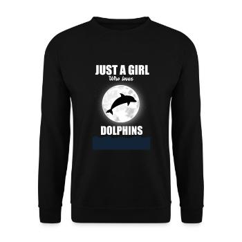 Dolphin Girl Dolphins Gift - Unisex Sweatshirt - black - Front - Alina (178cm) & Michal (187cm)