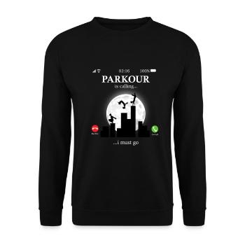 Parkour - Unisex Sweatshirt - black - Front - Alina (178cm) & Michal (187cm)