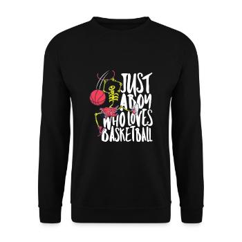 Un garçon qui aime le basket - Sweat-shirt Unisexe - noir - Devant - Alina (178cm) & Michal (187cm)