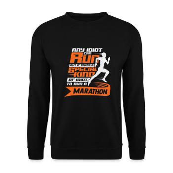 Funny Marathon Runner Marathon Runner Gift - Unisex Sweatshirt - black - Front - Alina (178cm) & Michal (187cm)