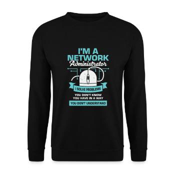 Network Administrator System Administrator Gift - Unisex Sweatshirt - black - Front - Alina (178cm) & Michal (187cm)