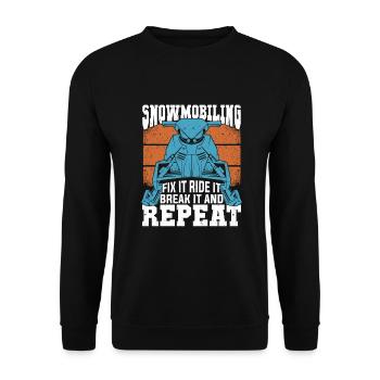 Snowmobil réparation motoneigiste cadeau - Sweat-shirt Unisexe - noir - Devant - Alina (178cm) & Michal (187cm)