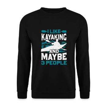 Lustiges Kajak Kajakfahren Kajakfahrer Geschenk - Unisex Pullover - Schwarz - Vorne - Alina (178cm) & Michal (187cm)