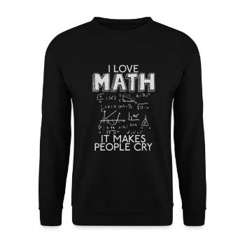 I like Math School University Algebra Funny - Unisex Pullover - Schwarz - Vorne - Alina (178cm) & Michal (187cm)