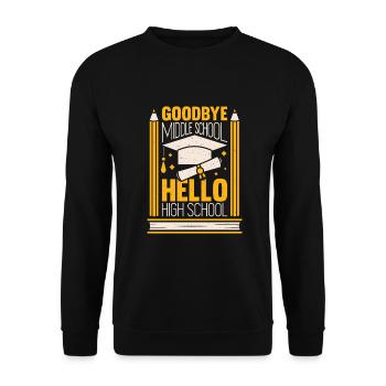 Middle School Graduation Gift - Unisex Sweatshirt - black - Front - Alina (178cm) & Michal (187cm)